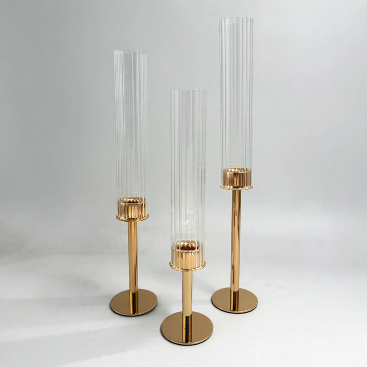 Eleganter Kerzenhalter aus Glas und Metall