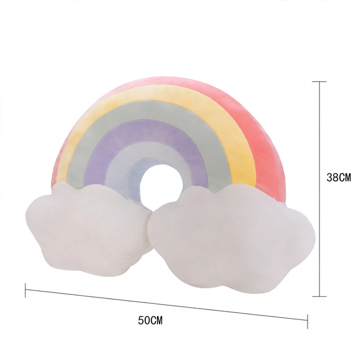 Plüsch-Kissen mit Sternen- und Regenbogenmotiven