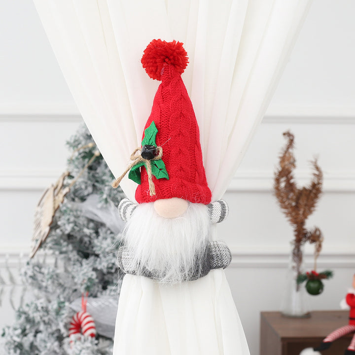 Weihnachtlicher Wichtel-Vorhanghalter aus Strick