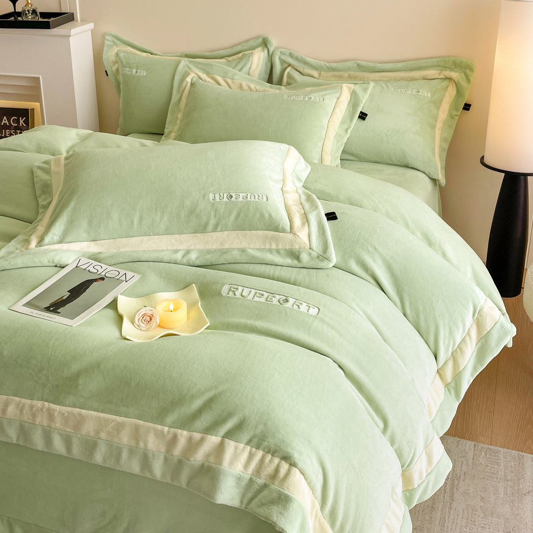 Premium Milchfaser-Fleece Bettwäsche-Set, extra dick