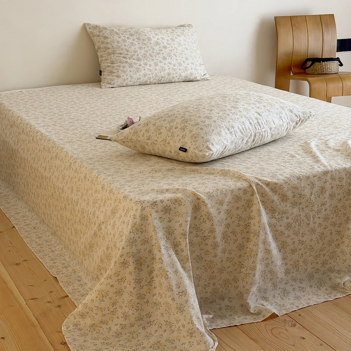 Baumwoll-Bettwäsche-Set, 180 cm, Blumenmuster