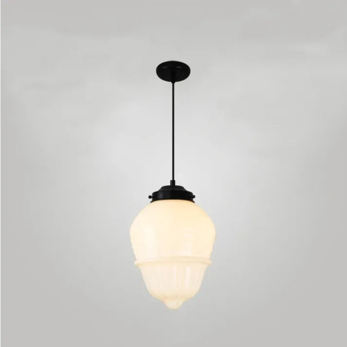 Vintage Geometrische Hängelampe aus Mattglas – Retro Pendelleuchte für Esszimmer | Karnz
