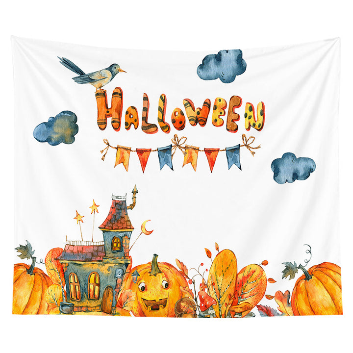 Halloween-Wandteppich mit Pumpkin-Jack-O'-Lantern-Druck