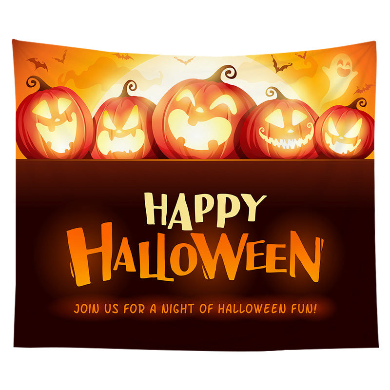 Halloween-Wandteppich mit Pumpkin-Jack-O'-Lantern-Druck