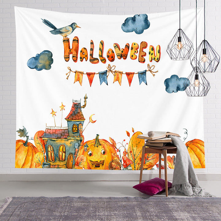 Halloween-Wandteppich mit Pumpkin-Jack-O'-Lantern-Druck