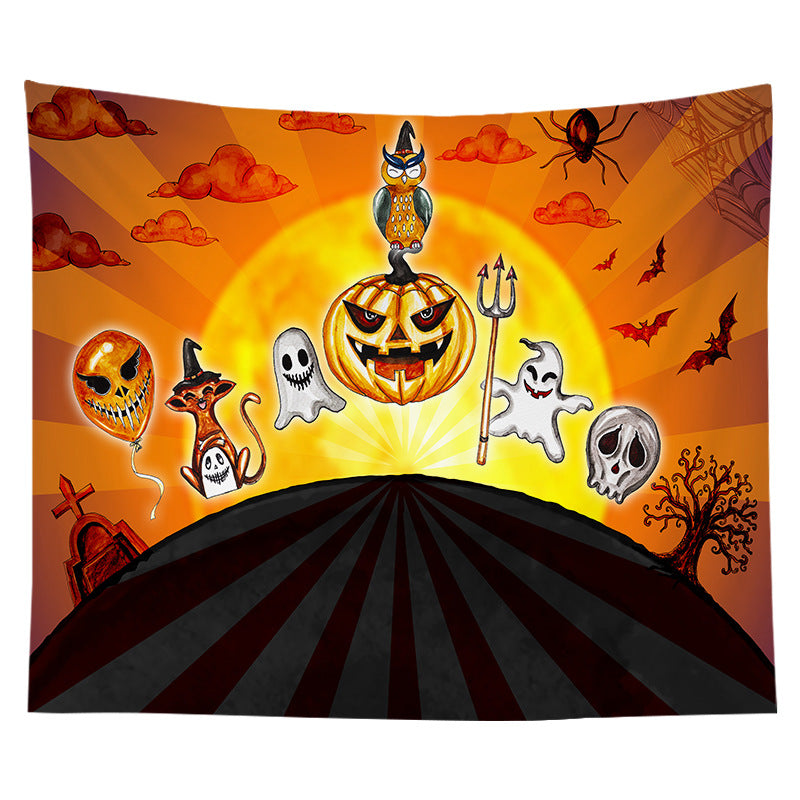 Halloween-Wandteppich mit Pumpkin-Jack-O'-Lantern-Druck