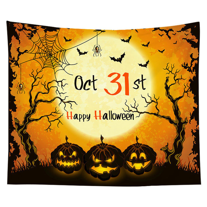 Halloween-Wandteppich mit Pumpkin-Jack-O'-Lantern-Druck