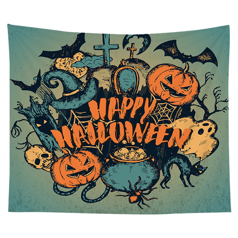 Halloween-Wandteppich mit Pumpkin-Jack-O'-Lantern-Druck