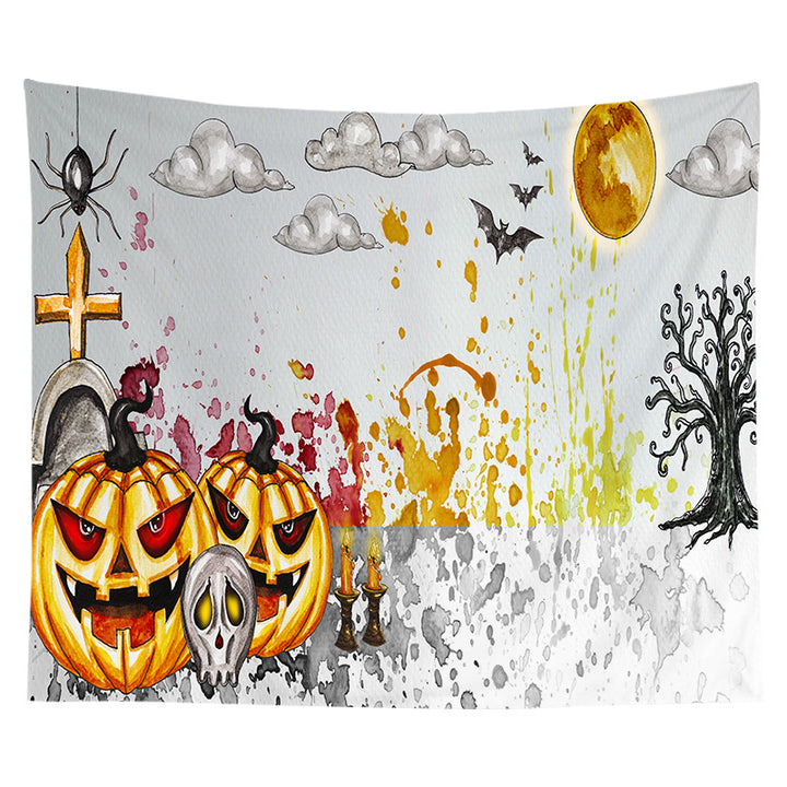 Halloween-Wandteppich mit Pumpkin-Jack-O'-Lantern-Druck