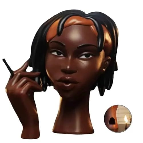 Räuchergefäß-Statue | Künstlerisches Harzdesign | Rückfluss-Raucheffekt | 19,8 cm