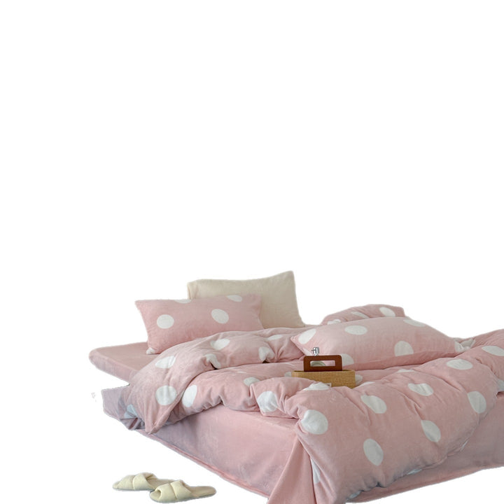 Wärmendes Milchfaser-Fleece-Bettwäsche-Set, 4-teilig