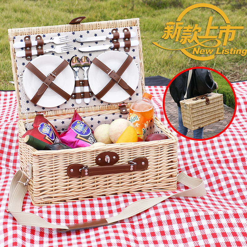 Damen Picknickkorb mit Geschirrset und Trageschultergurt Karnz