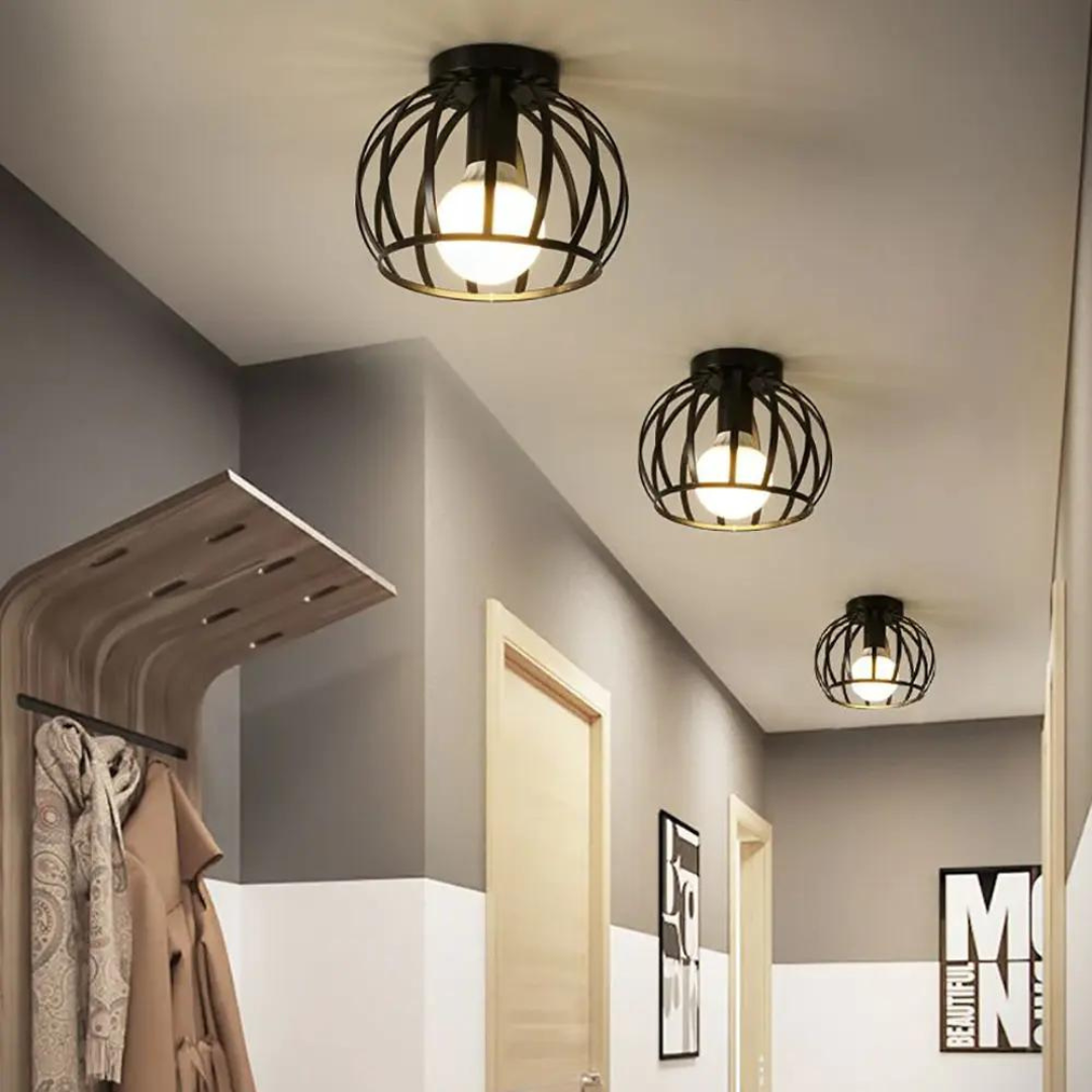 Trendige industrielle Deckenleuchte mit offenem Design - ForgeLight | Karnz
