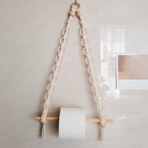 Dekorativer Makramee-Toilettenpapierhalter Karnz