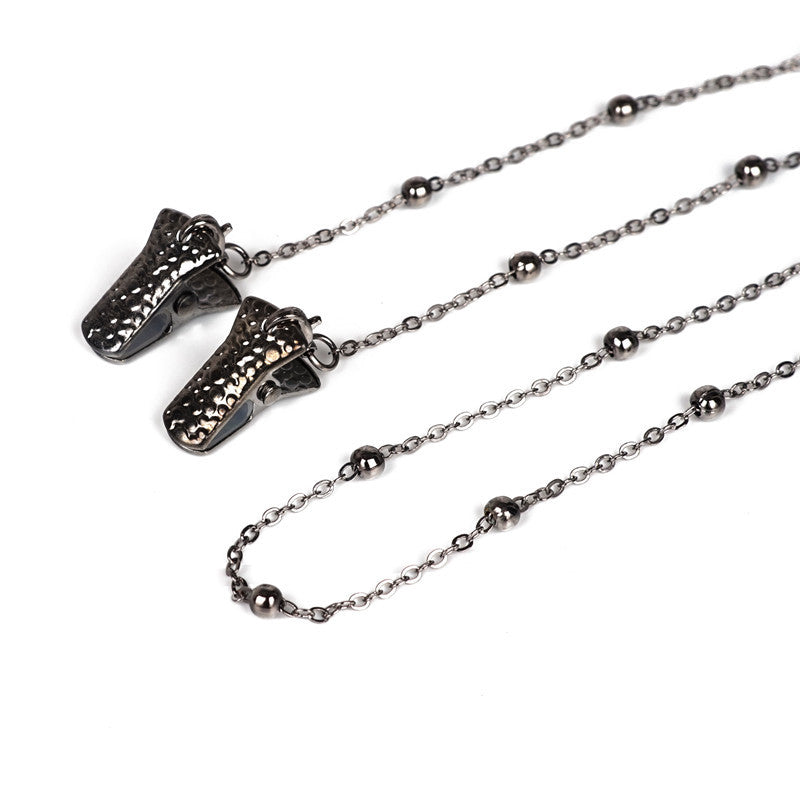 Metallic Krokodil-Clip Brille Kette Karnz
