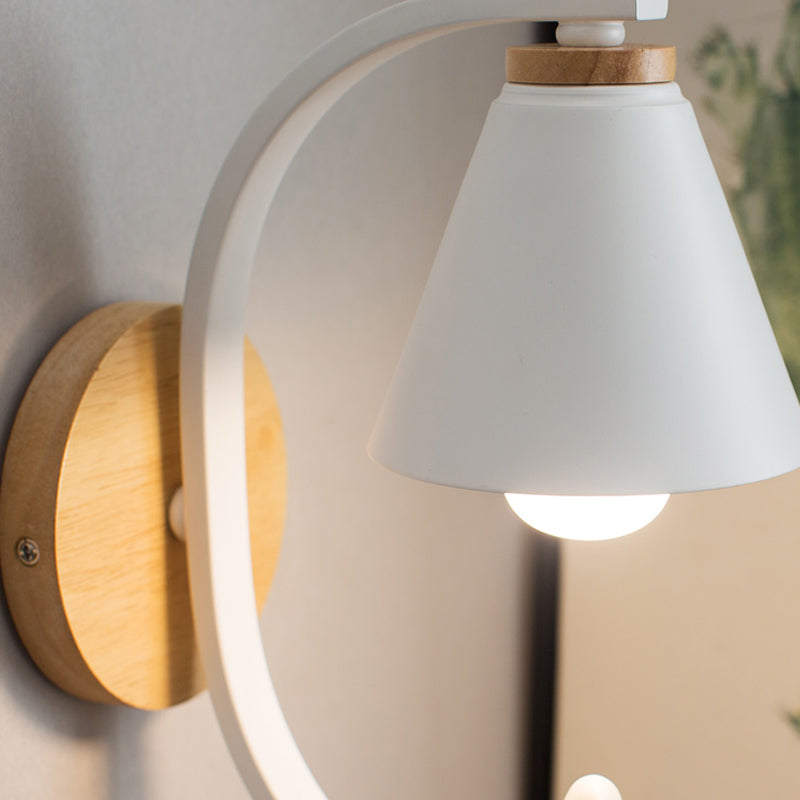 Karnz | Nordic Style Kegelförmige Wandlampe mit Vogel 1 Kopf Metall Wandleuchte für Schlafzimmer Flur