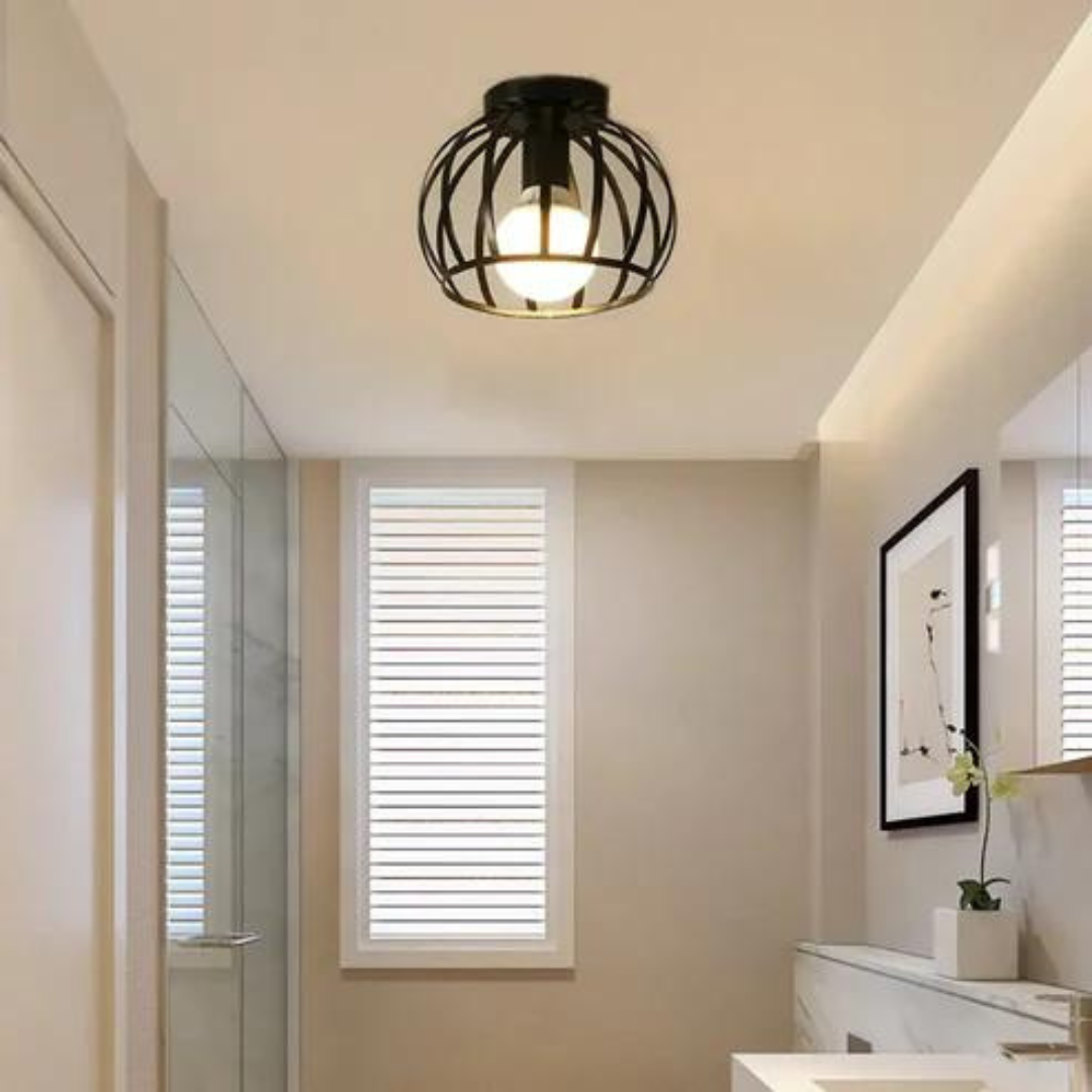 Trendige industrielle Deckenleuchte mit offenem Design - ForgeLight | Karnz
