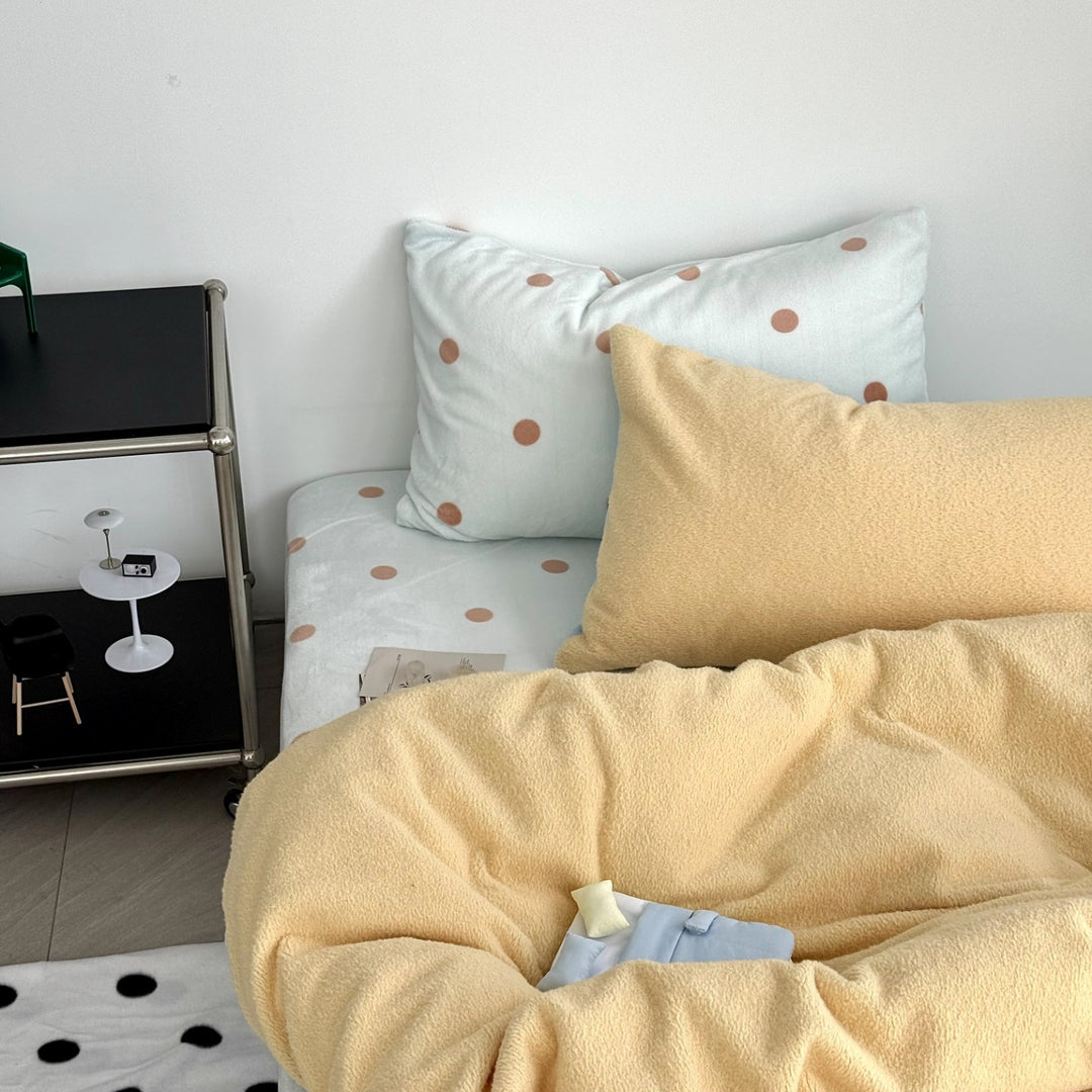Milchfaser-Fleece Bettwäsche-Set, einfarbig, weich