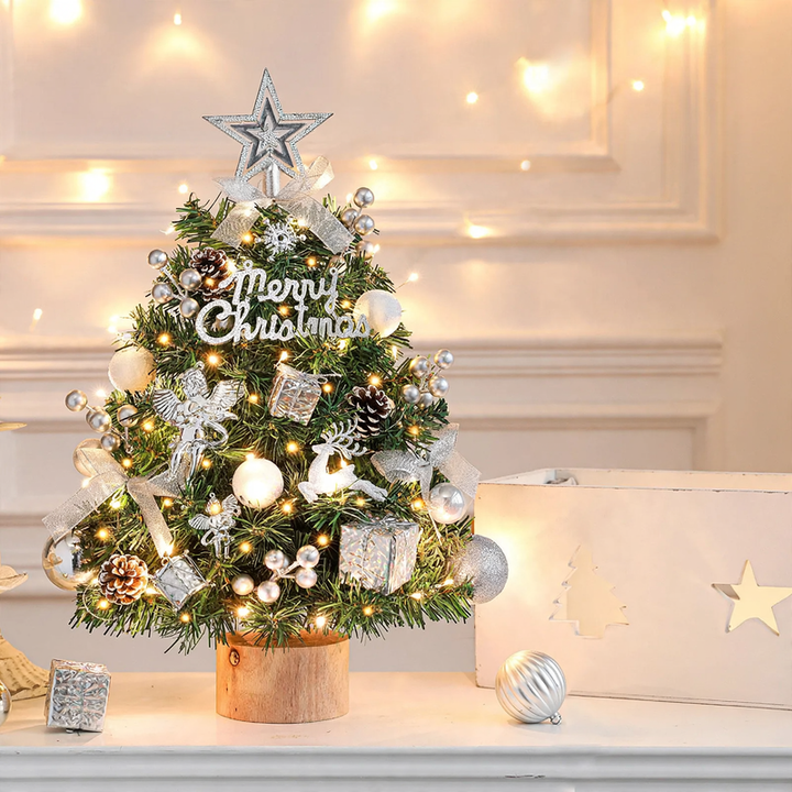 Dekorativer Tisch-Weihnachtsbaum mit Holzständer