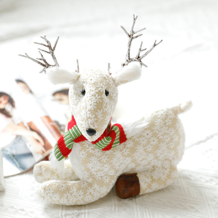 Weihnachts-Wichtel und Schneemann Dekofigur, Stoff