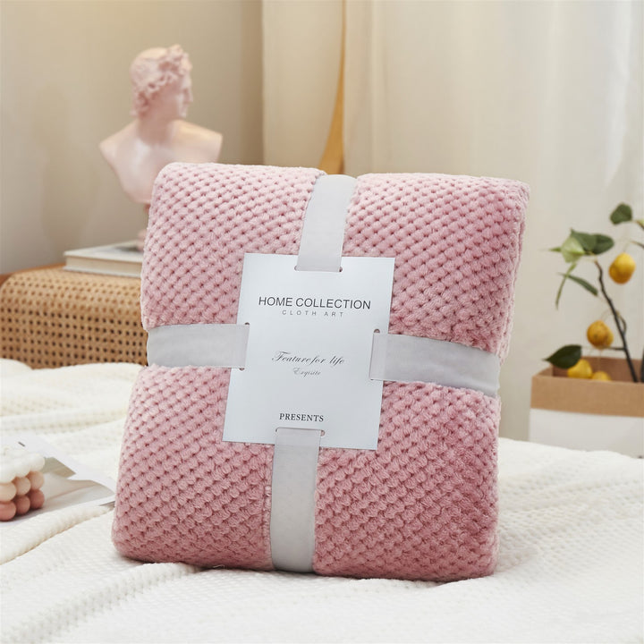 Flauschige Flanell-Decke mit Waffelstruktur