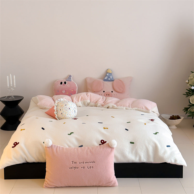 Milchfaser-Fleece Bettwäsche-Set mit Sternenmuster