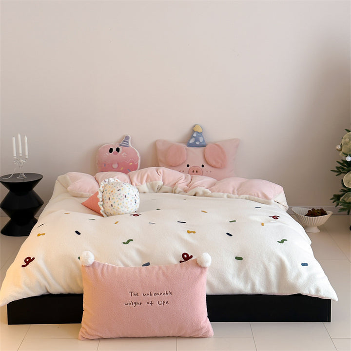 Milchfaser-Fleece Bettwäsche-Set mit Sternenmuster