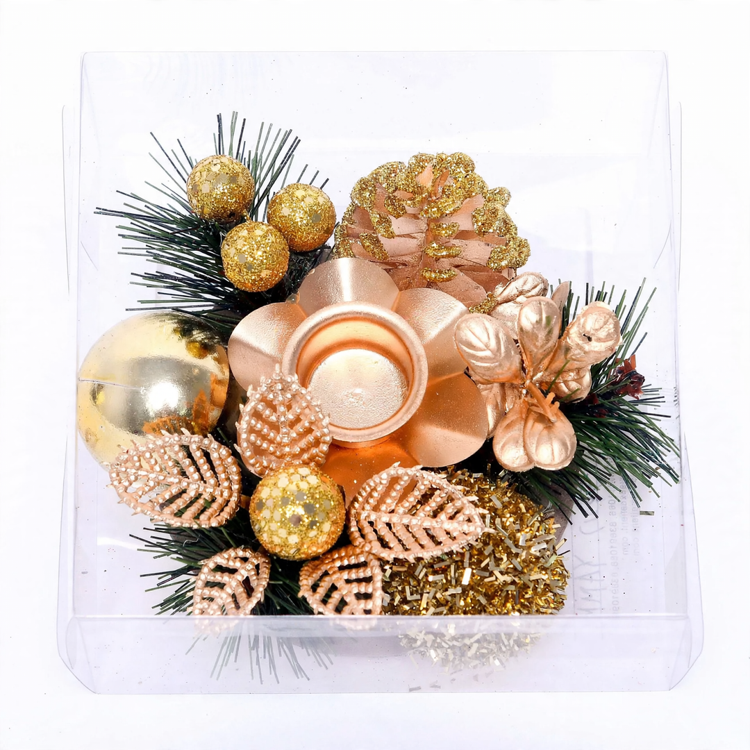 Weihnachtlicher Kerzenkranz mit Tannenzapfen 12 cm