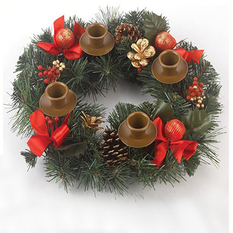 Adventskranz mit Kerzenhalter und Dekoration