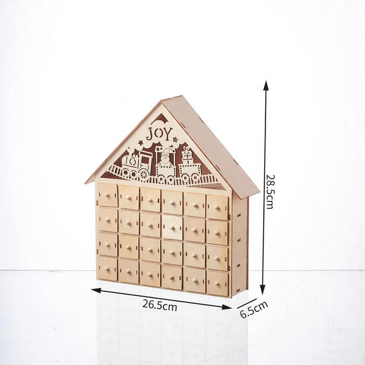 Beleuchteter Holz-Adventskalender mit LED