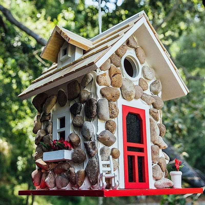Dekoratives Vogelhaus in Steinoptik aus Kunstharz