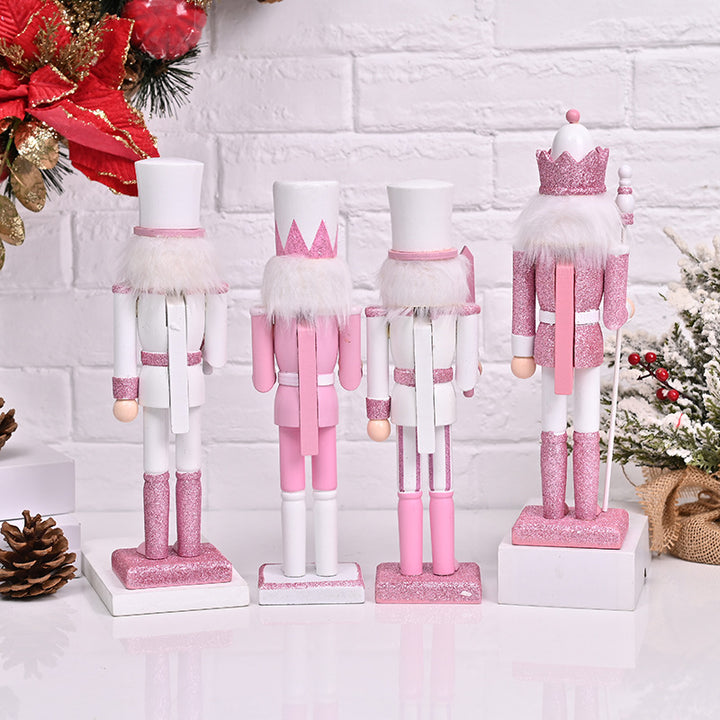 Dekorative Nussknacker-Holzfigur, Rosa