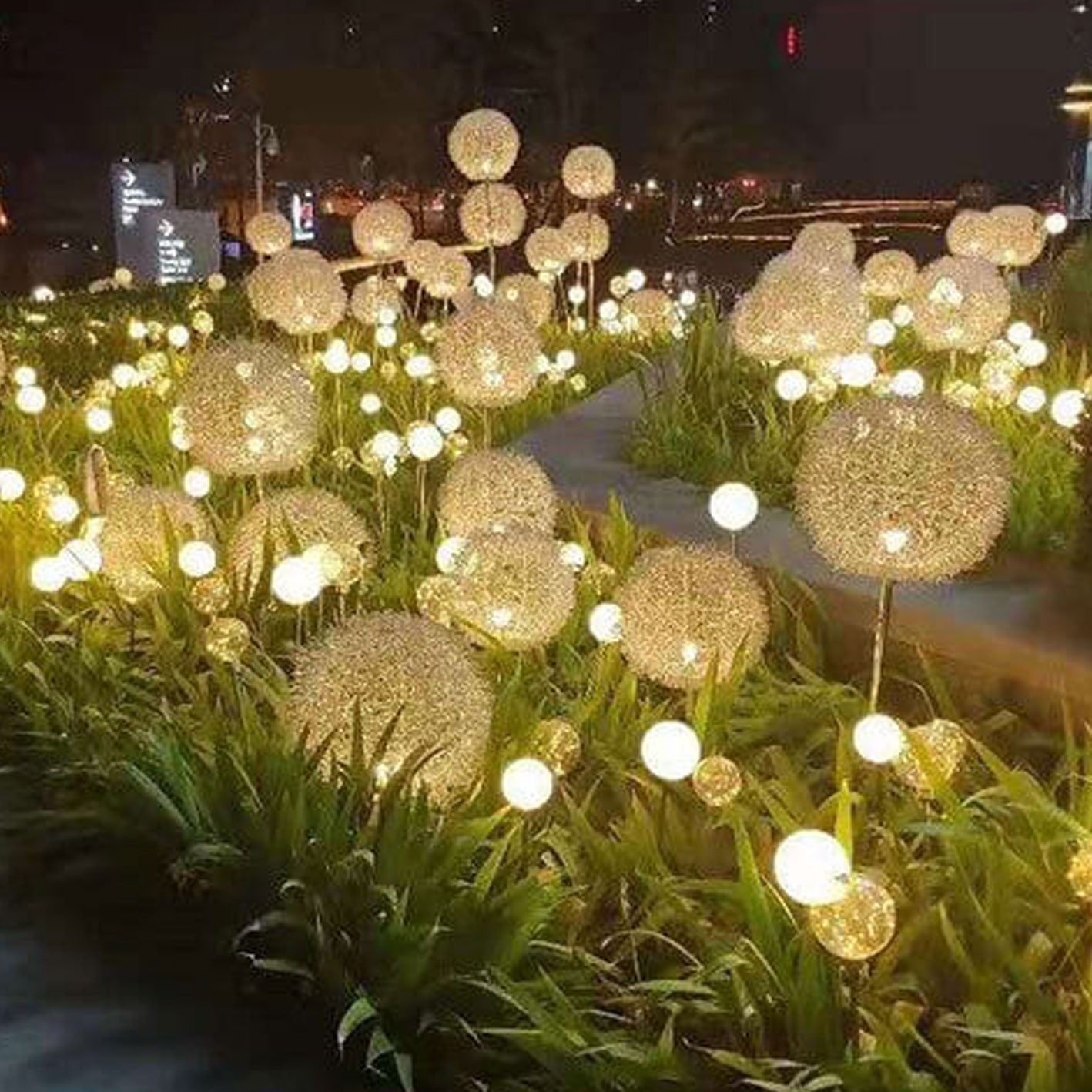 Solar Löwenzahn Aluminiumdraht Globe Licht LED Außen wasserdicht leuchtend Garten Einfügung Boden Landschaft Licht | Karnz