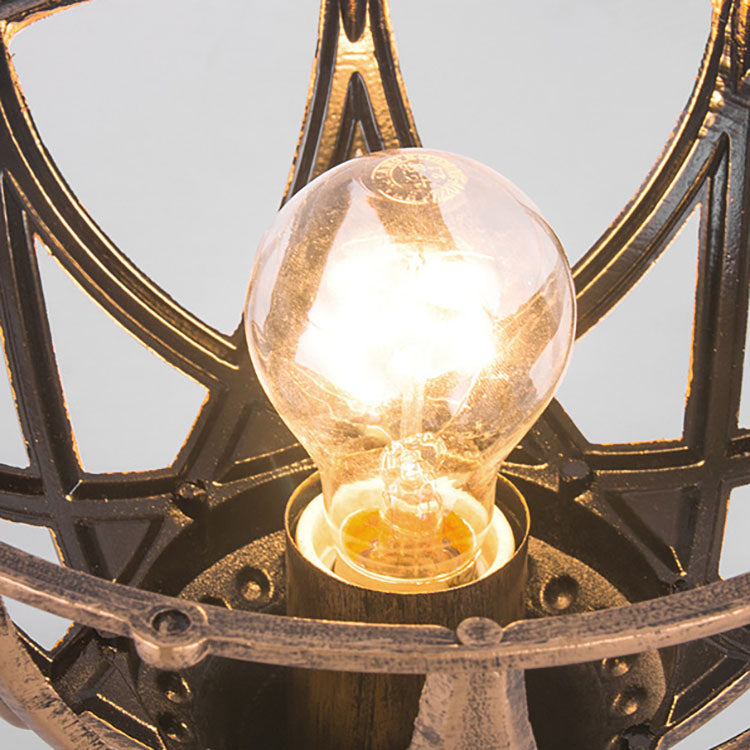 Traditionelle Kolonial-Globus-Glas-Aluminium 1-Licht-Außenleuchte für den Garten | Karnz