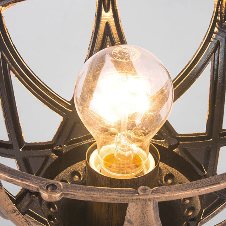 Traditionelle Kolonial-Globus-Glas-Aluminium 1-Licht-Außenleuchte für den Garten | Karnz
