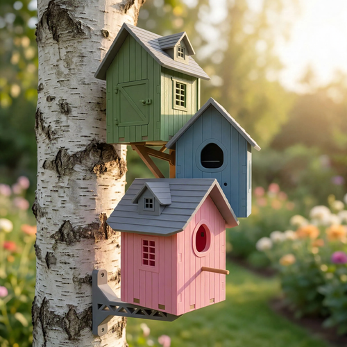 Wetterfestes Vogelhaus im Villen-Design