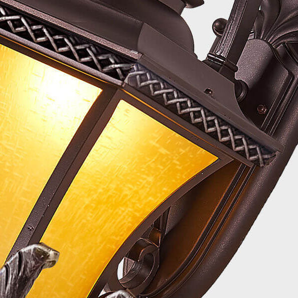 Europäisches Vintage Outdoor Quadrat Käfig Aluminium Glas 1-Licht Wandlampe | Karnz