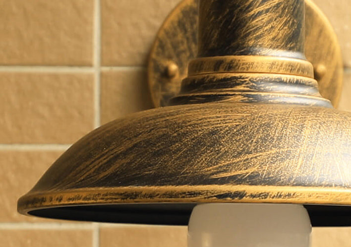 Retro Loft Dome Eisen Außen Wasserdicht 1-Licht Gebogene Arm Wand Sconce Lampe | Karnz