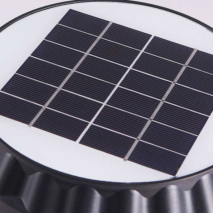 Modernes schwarzes Solar-Druckguss-Aluminium-Glas-Außen-Patio-Wasserdicht-Säulen-Hochlicht | Karnz