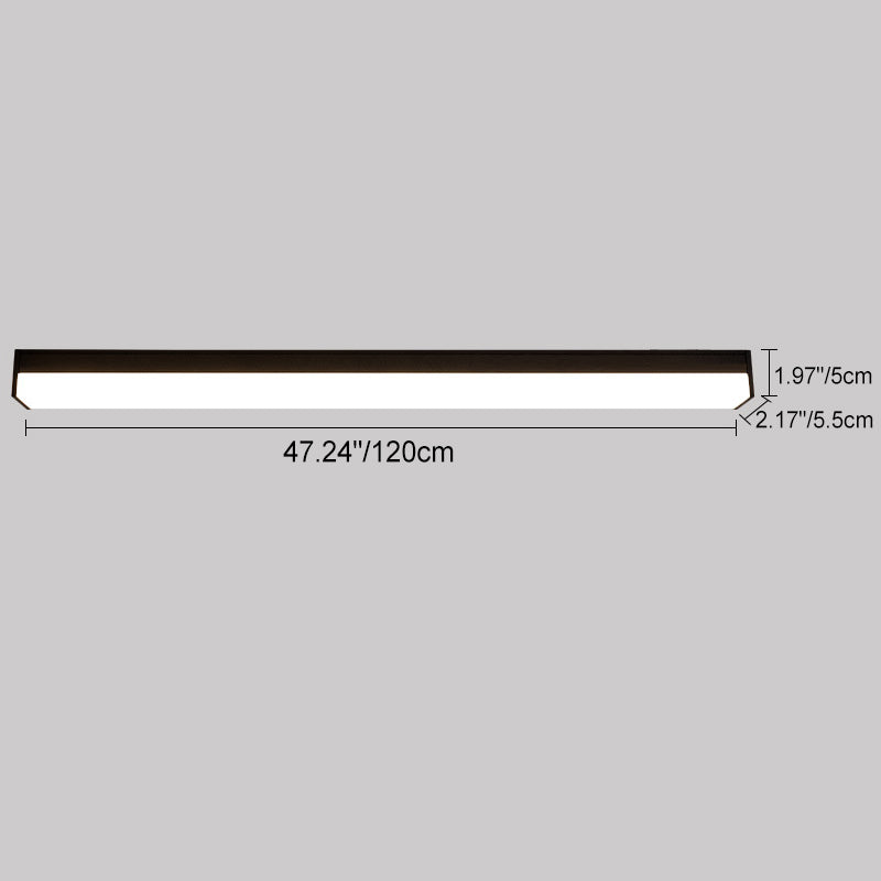 Moderner Minimalistischer Langer Rechteckiger Aluminium PC LED Einbau-Deckenleuchte Für Außenpatio | Karnz