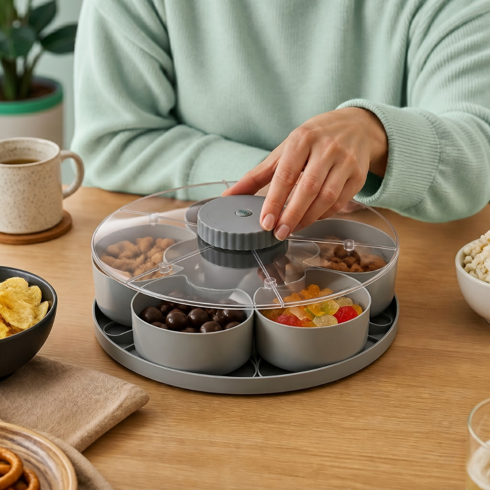 ServeSpin Drehtablett mit Fächern | Karnz