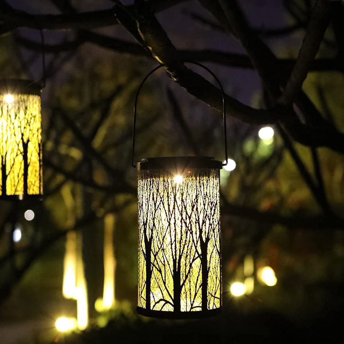 Moderne Art Deco Solar Zylinder Skelett Laterne Eisen LED Außen Landschaft Licht Für Garten | Karnz
