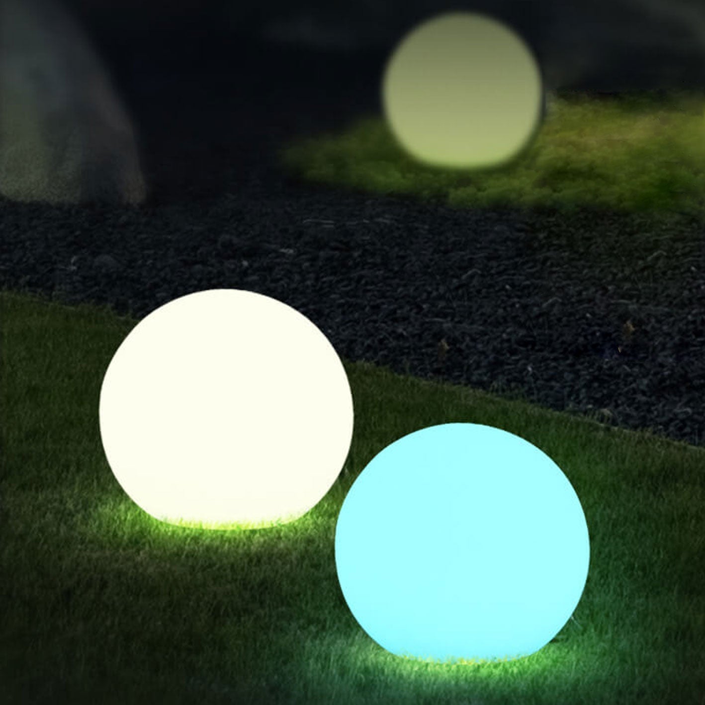 Solarbetriebene, wasserdichte, kugelförmige LED-Außenleuchte aus PE zur dekorativen Gartenbeleuchtung