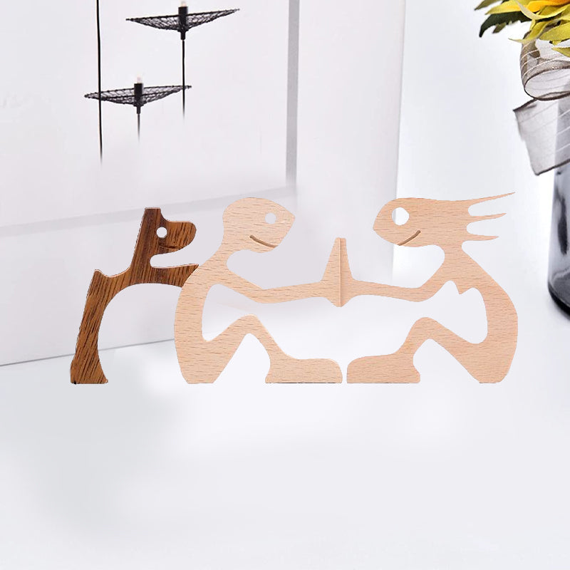Geschenk Für Tierliebhaber - Holzskulptur Tischornamente - Die Liebe Zwischen Dir Und Deinem Fellfreund | Karnz