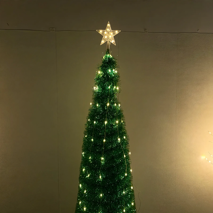 LED-Weihnachtsbaumspitze mit Lichtdraht, 3 m, USB