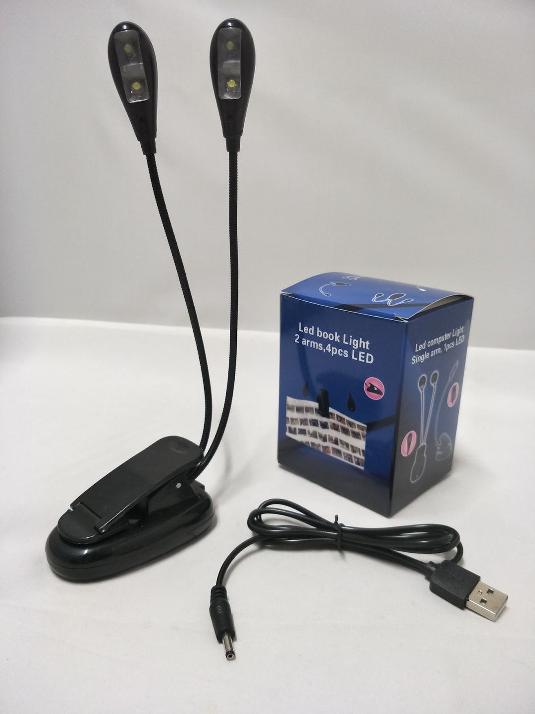 LED-Klavierleuchte mit Doppelarm und Clip