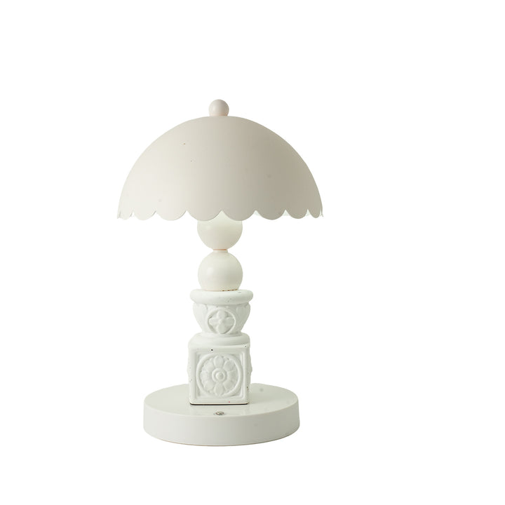 Französische Säulen-Tischlampe mit Schnitzerei