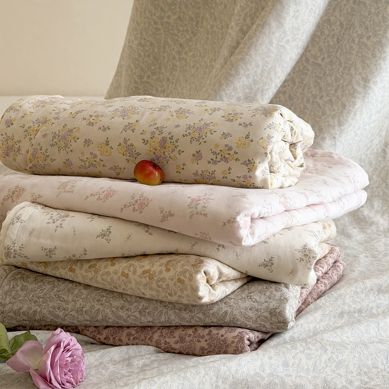 Baumwoll-Bettwäsche-Set, 180 cm, Blumenmuster