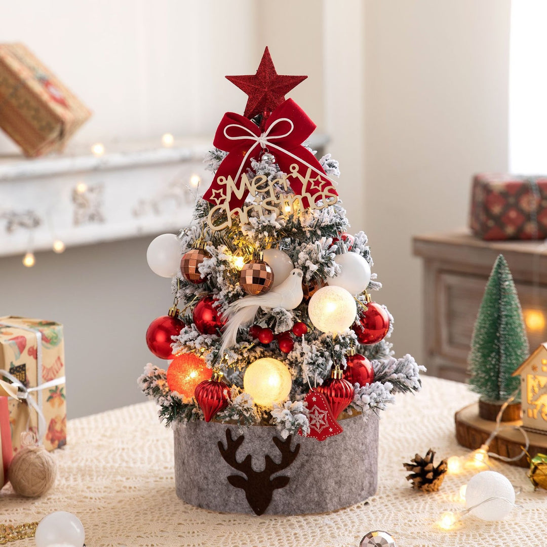 Mini-Weihnachtsbaum mit Beflockung für den Tisch