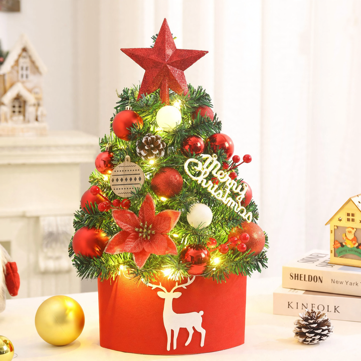 Mini-Weihnachtsbaum mit Dekoration, 45/60 cm, PVC